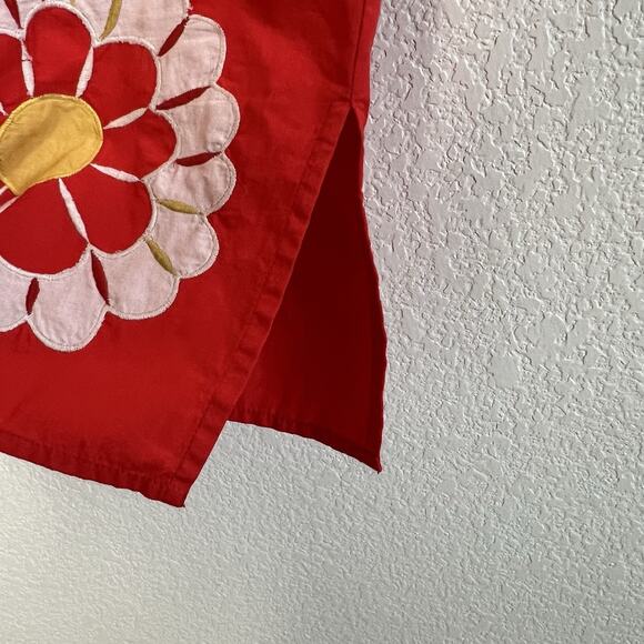 Frances Valentine 1X Dress Goldie Tunic Kaftan Embroidered Floral MOD Retro B12 - Picture 7 of 11